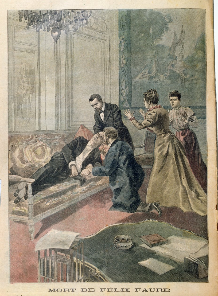 Smrt Felixe Faureho (1841-99) z Le Petit Journal, 26. února 1899 od French School