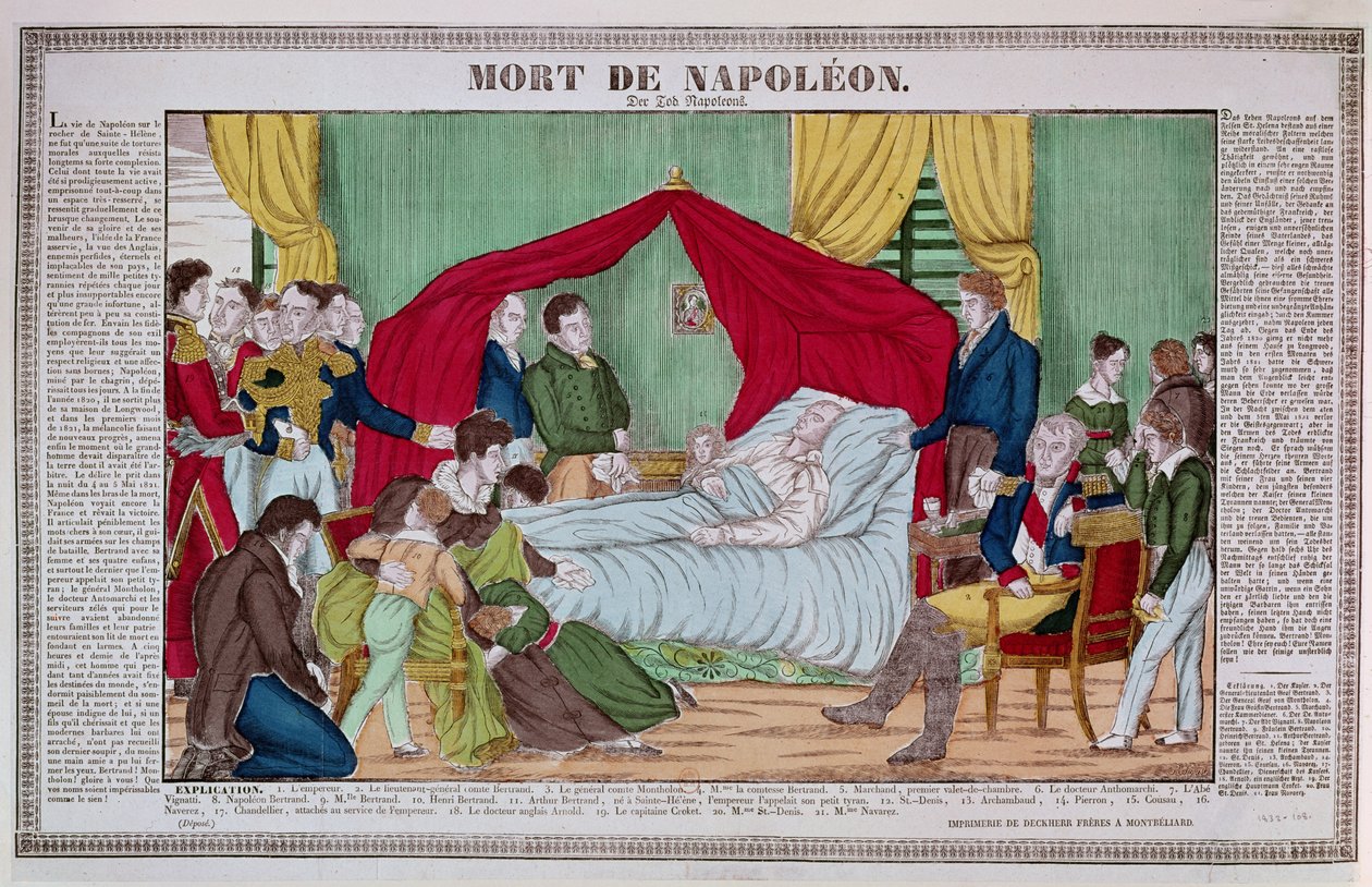 Smrt Napoleona Bonaparta (1769-1821) kolem roku 1840 od French School