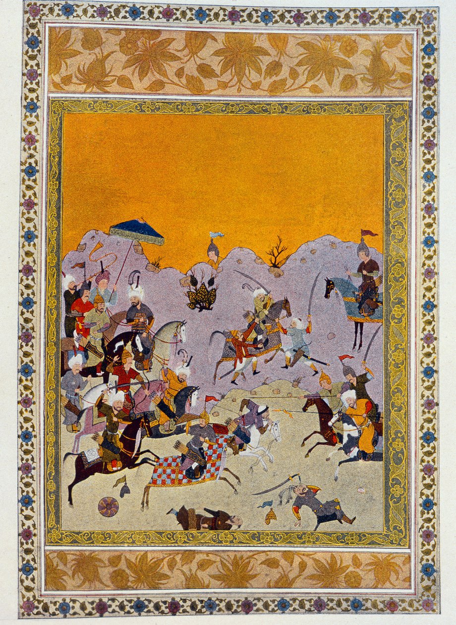 Smrt hrdinů, ilustrace k The Arabian Nights, 1895 (barevná rytina) od French School