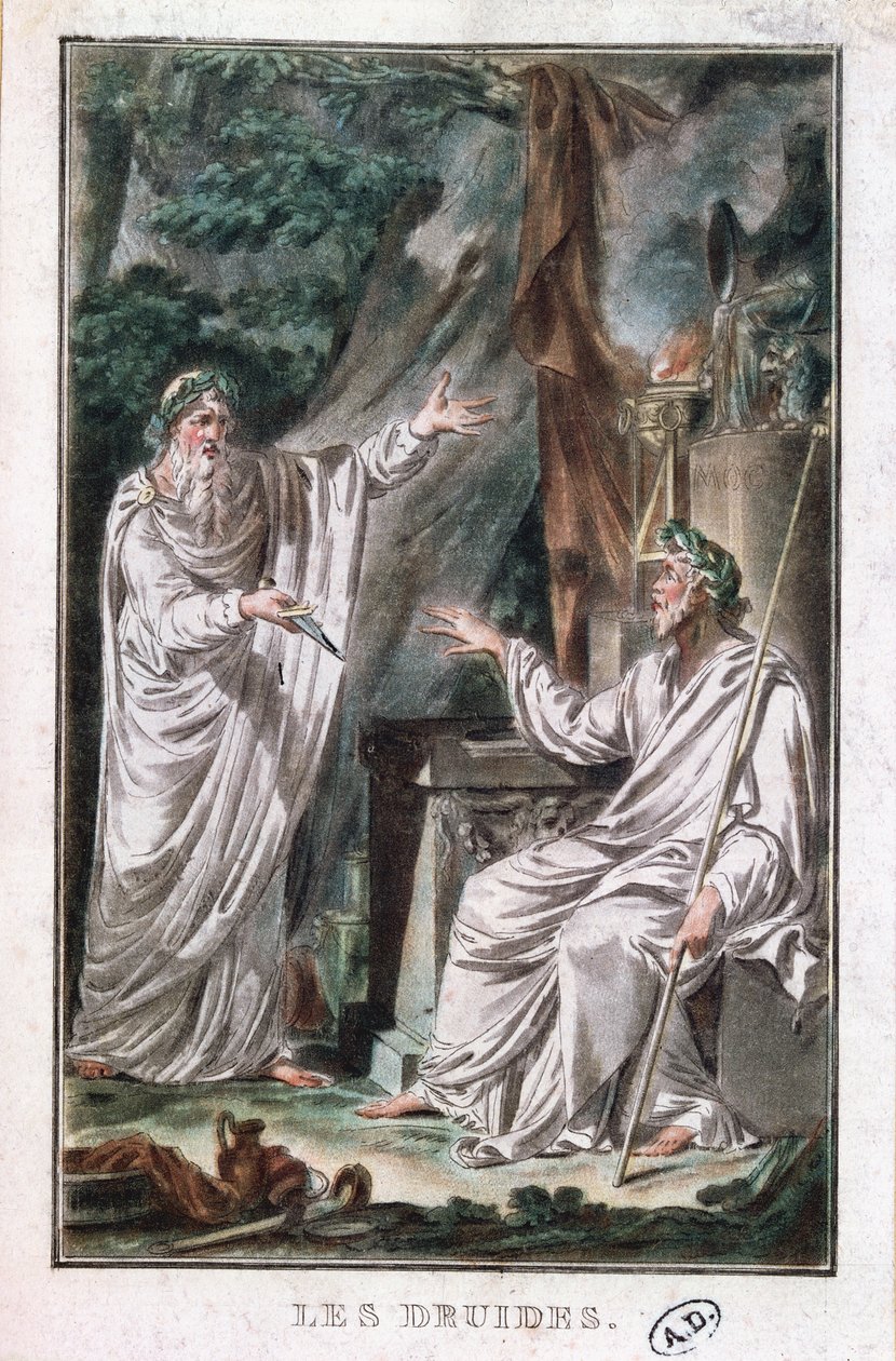 Druidové, ilustrace ke hře, kolem roku 1800 od French School