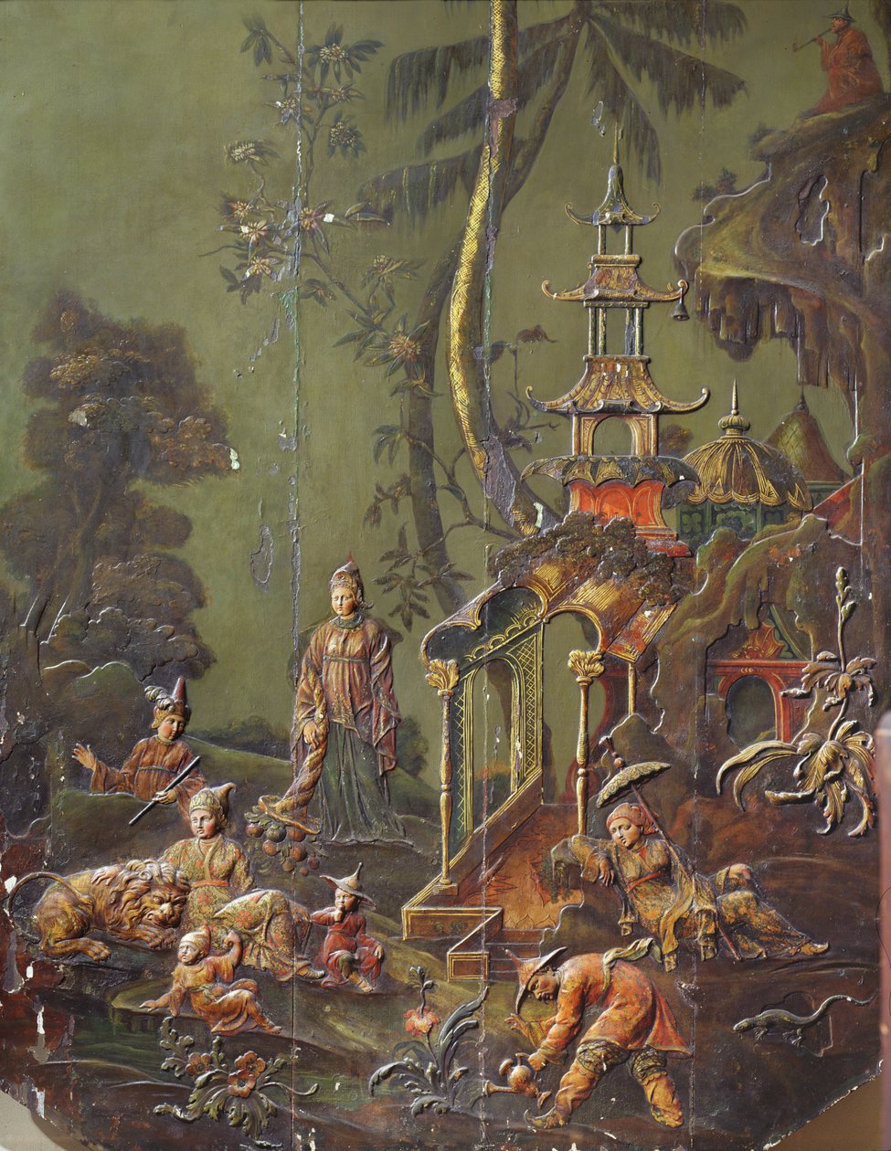 "Země", detail velkého kabinetu Chinois z hotelu Richelieu, Place des Vosges, c.1728-31 od French School