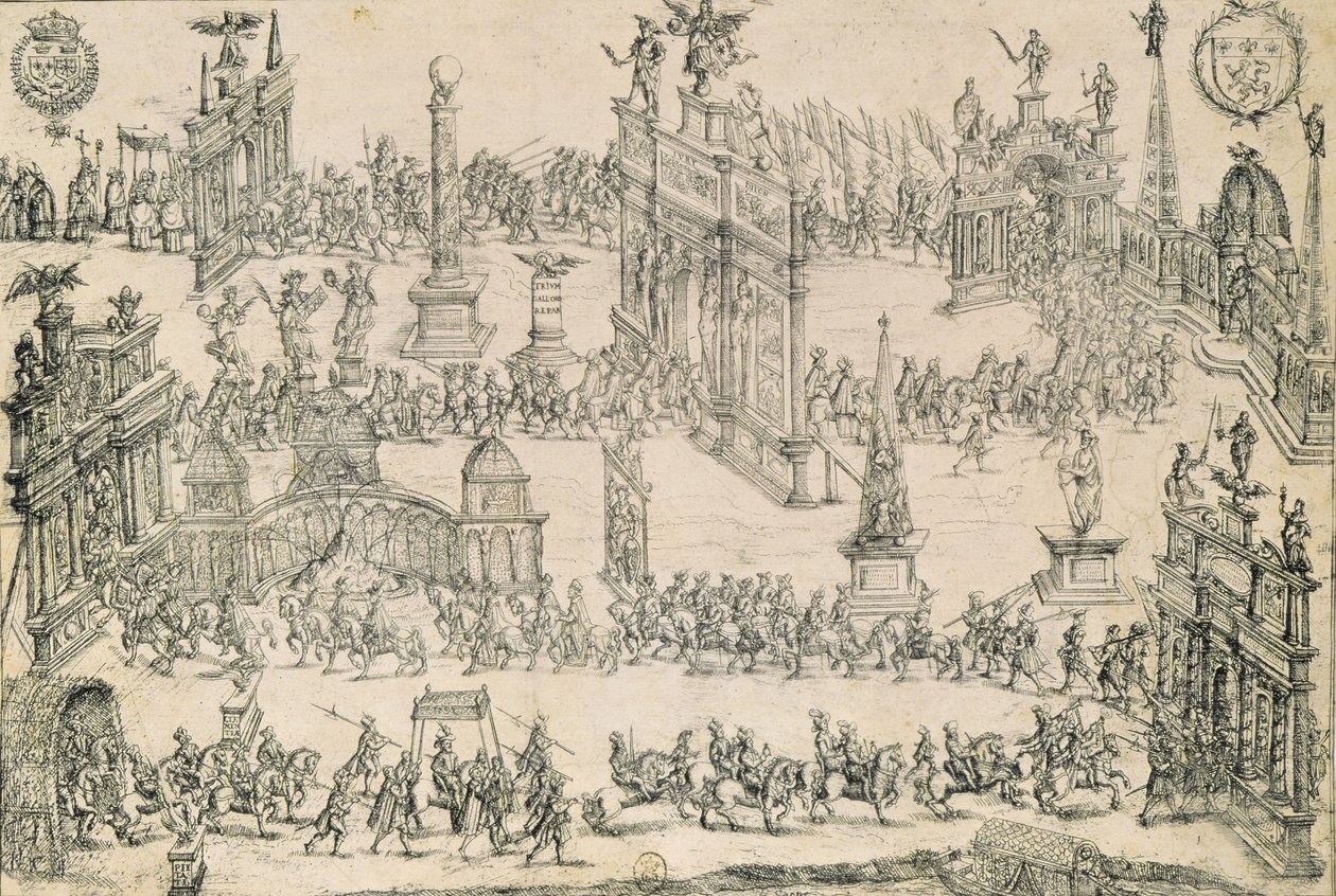 Vjezd Jindřicha IV. (1553-1610) do Lyonu, 4. září 1595 od French School