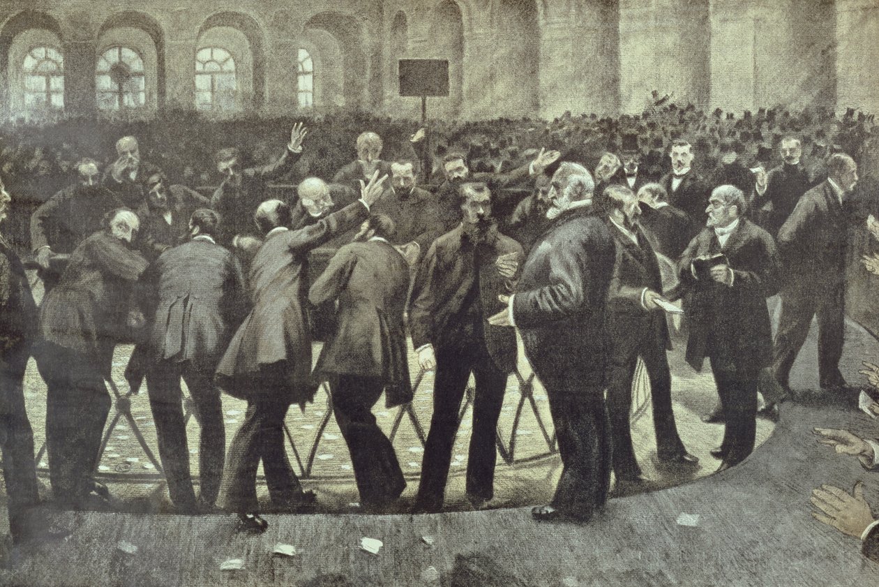 Slavný Corbeille na pařížské burze, kolem roku 1885 od French School