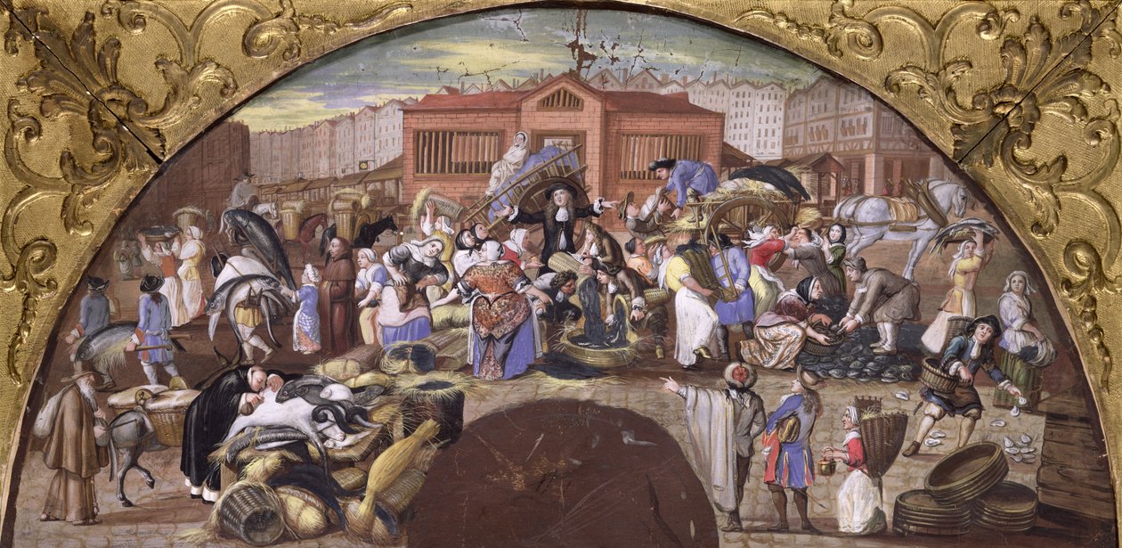 Rybí trh v Les Halles, c.1660 od French School