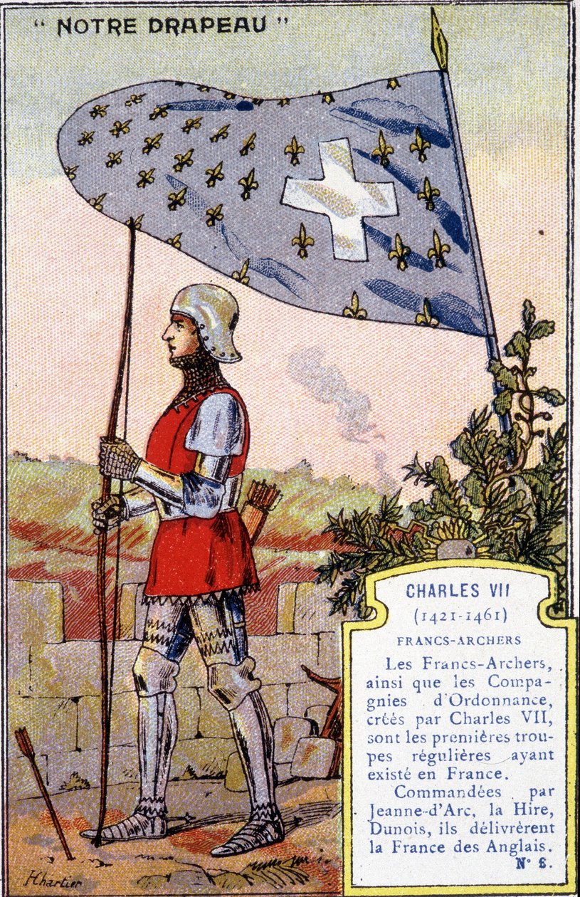 Vlajka franských lukostřelců Karla VII od French School