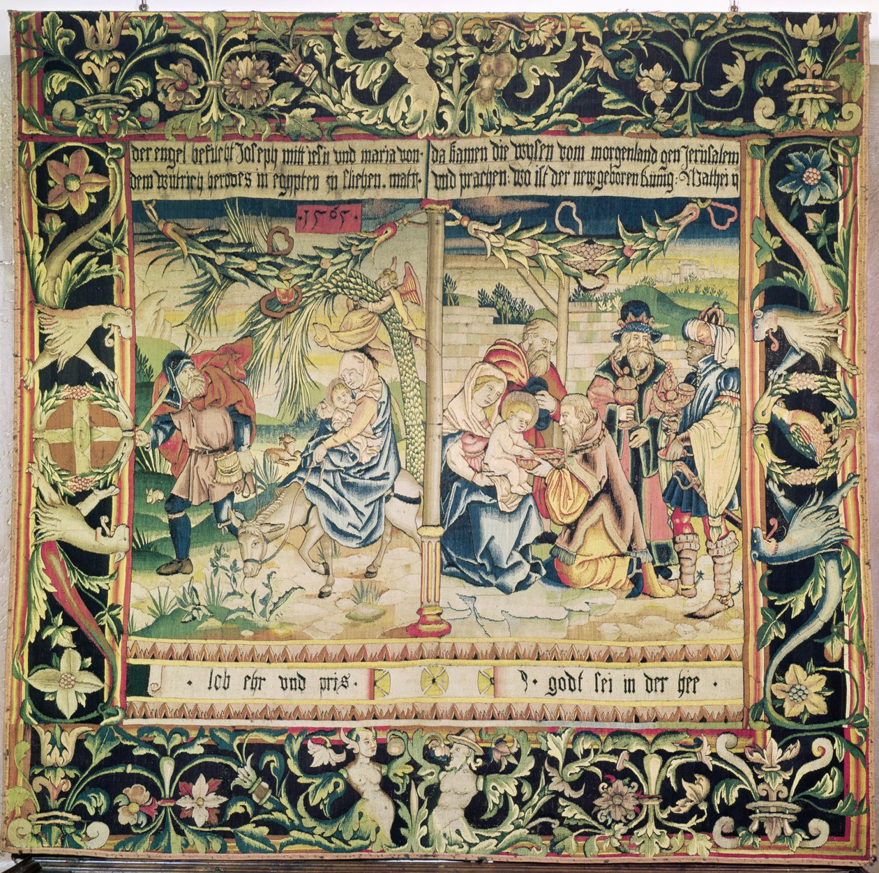 Útěk do Egypta a klanění tří králů, 1565 od French School