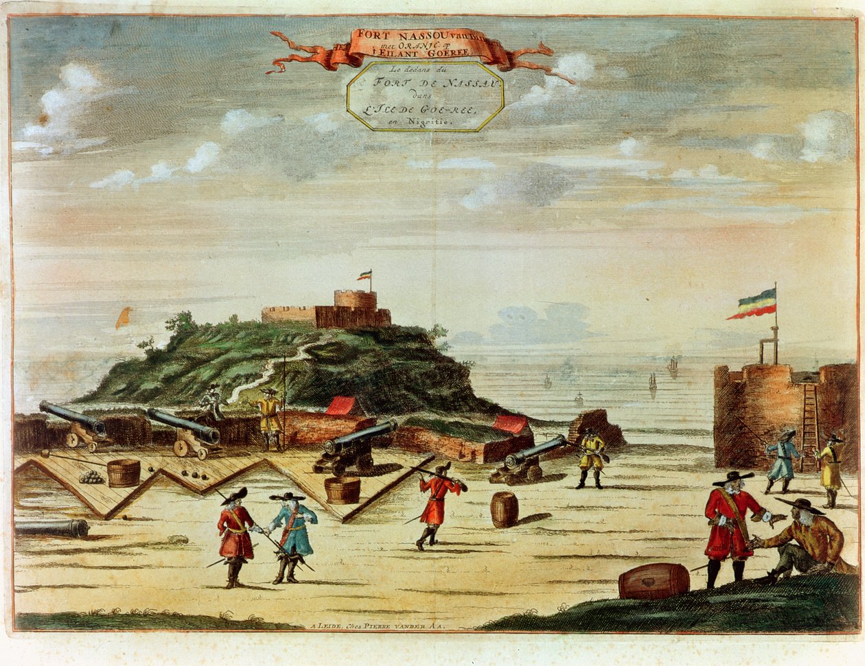 Fort of Goree (barevná rytina) od French School