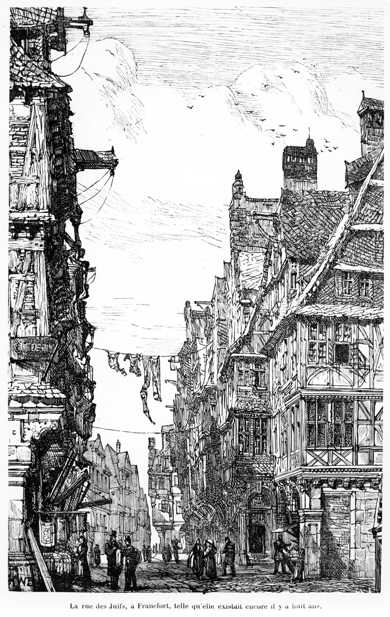 Frankfurt Judengasse, kolem 1860-70 od French School