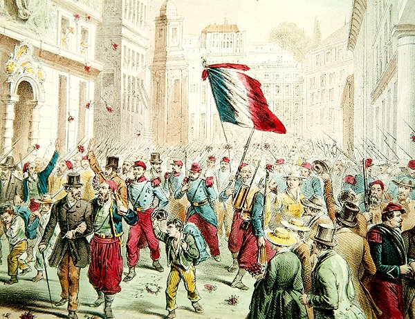 Francouzi vstupující do Janova v roce 1859 (barevná rytina) od French School