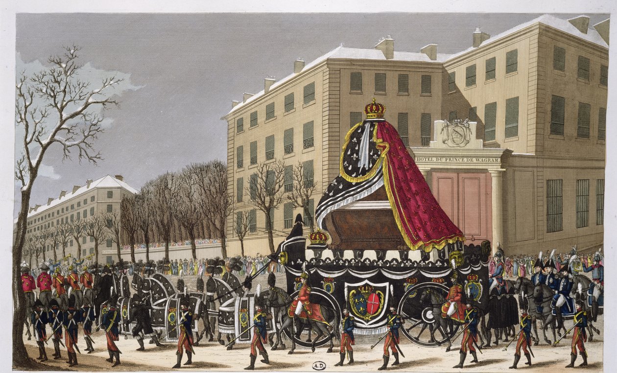 Pohřební průvod Ludvíka XVI. (1754-93) a Marie-Antoinetty (1755-93) 21. ledna 1815 od French School