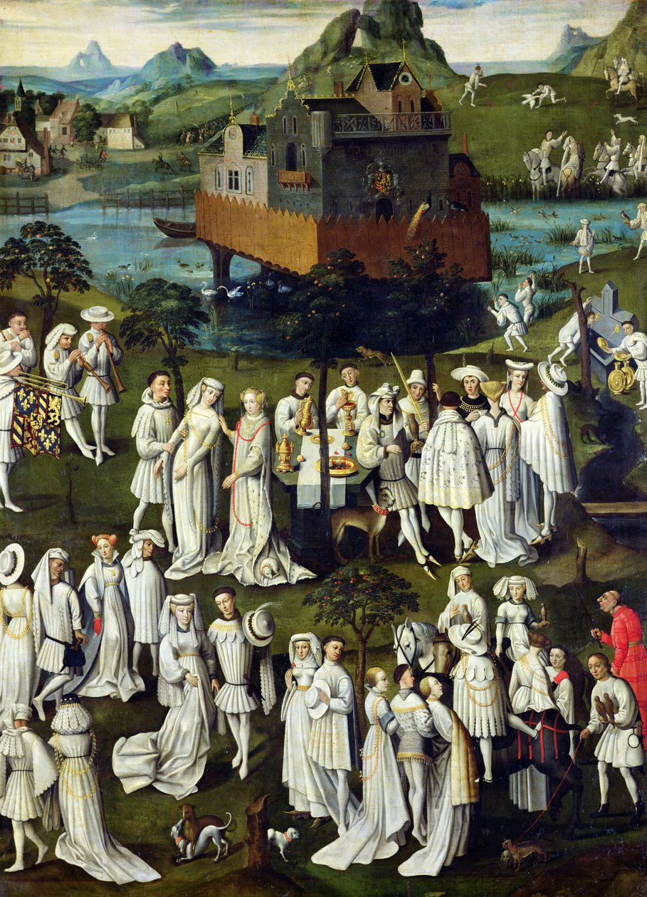 Zahrada lásky na dvoře Filipa Dobrého, v zahradách Chateau de Hesdin v roce 1431 od French School