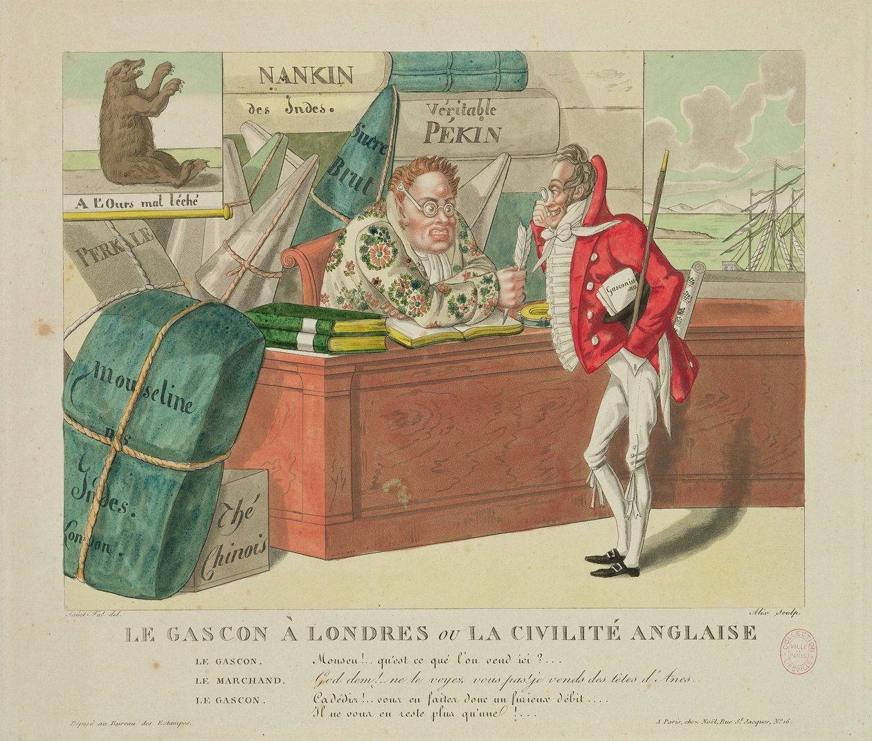 Gascon v Londýně, nebo English Civility, 1806 od French School