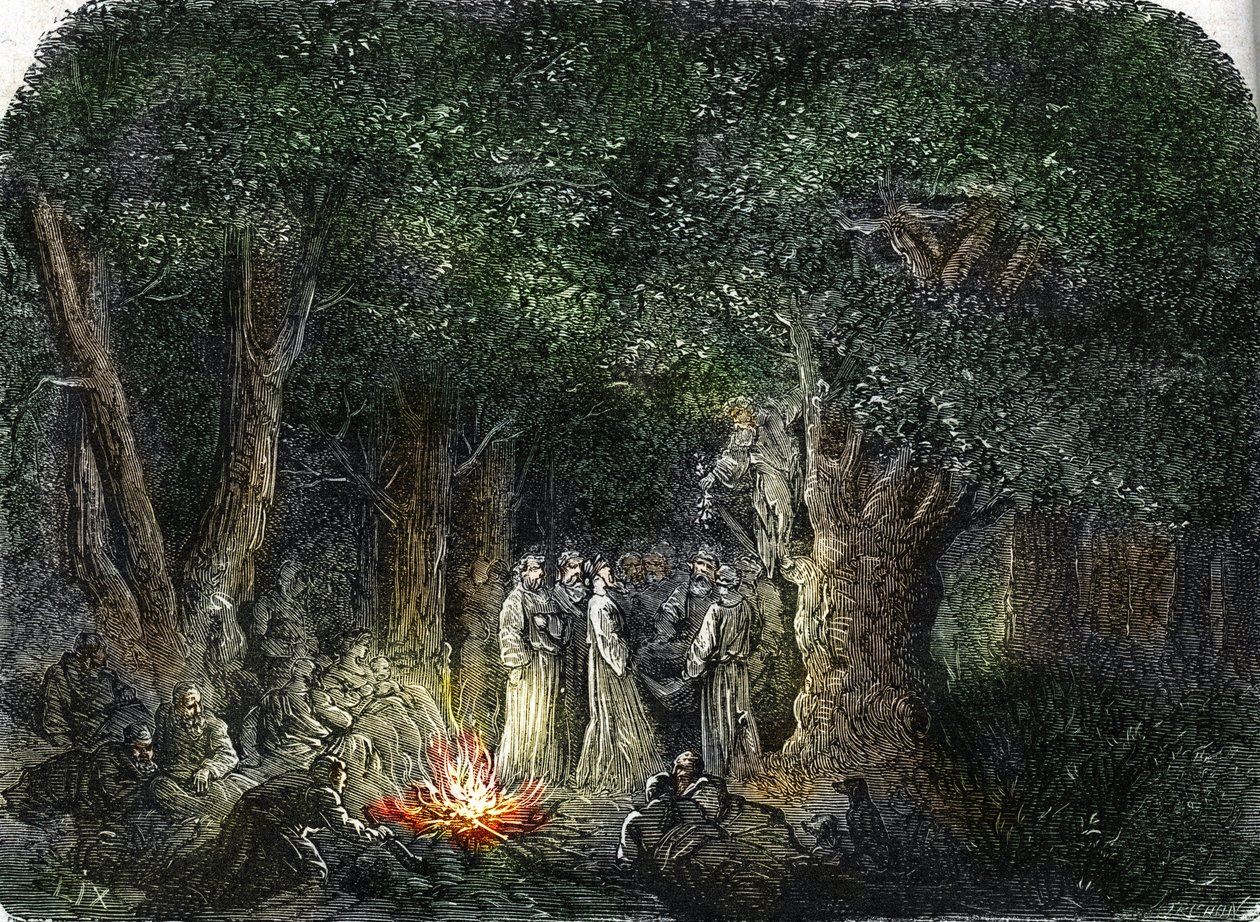 Galové a jejich kněží nebo druidové (rytina) 1864 od French School