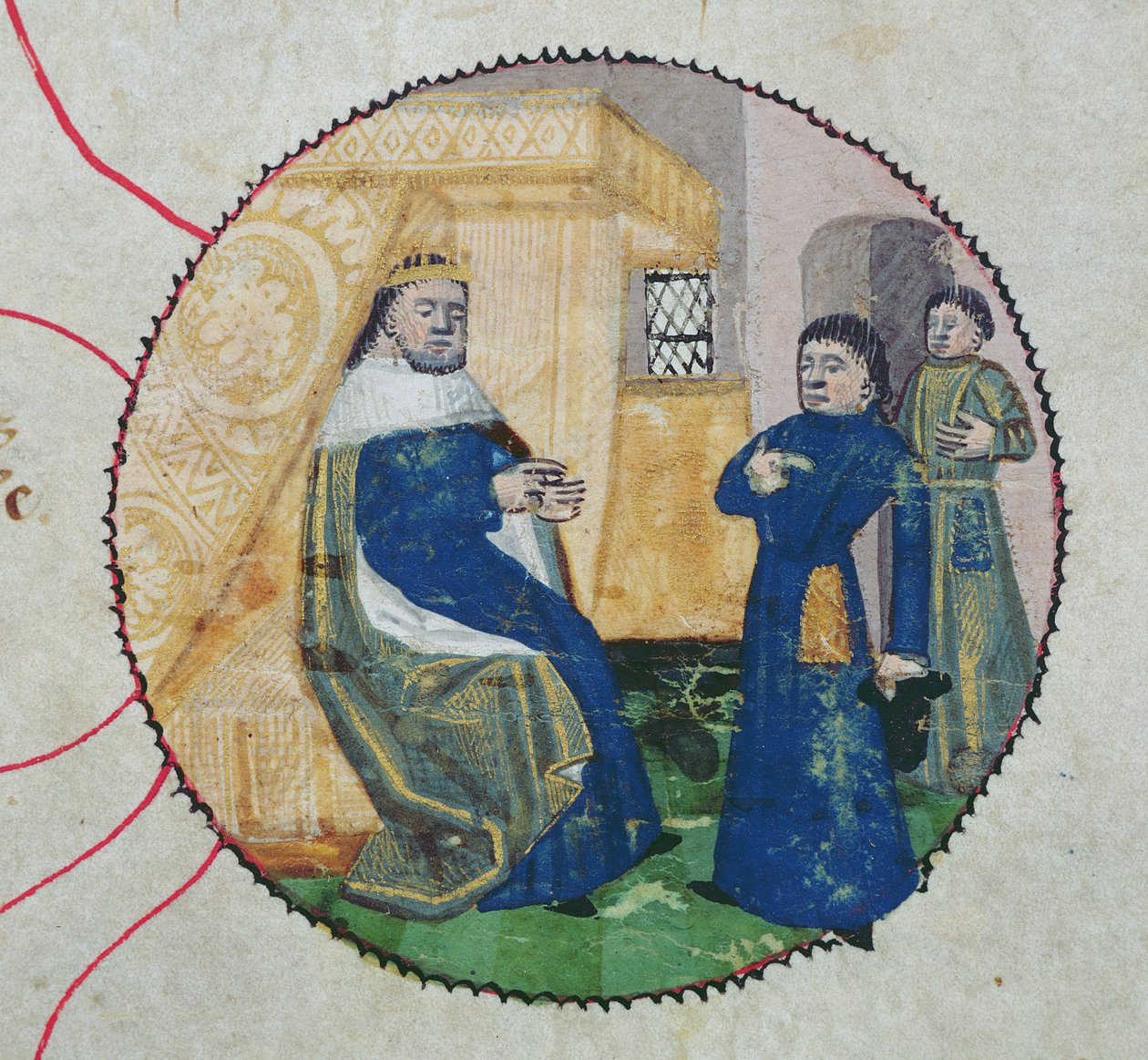 Genealogie Karla V. a Karla VI., detail Karla VI. (1368-1422) (vellum) od French School