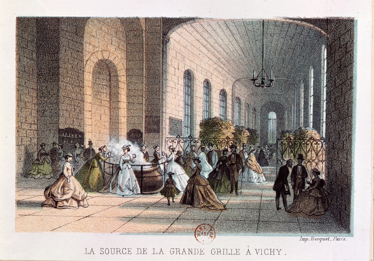 Zdroj vody Grande Grille ve Vichy, polovina 19. století od French School