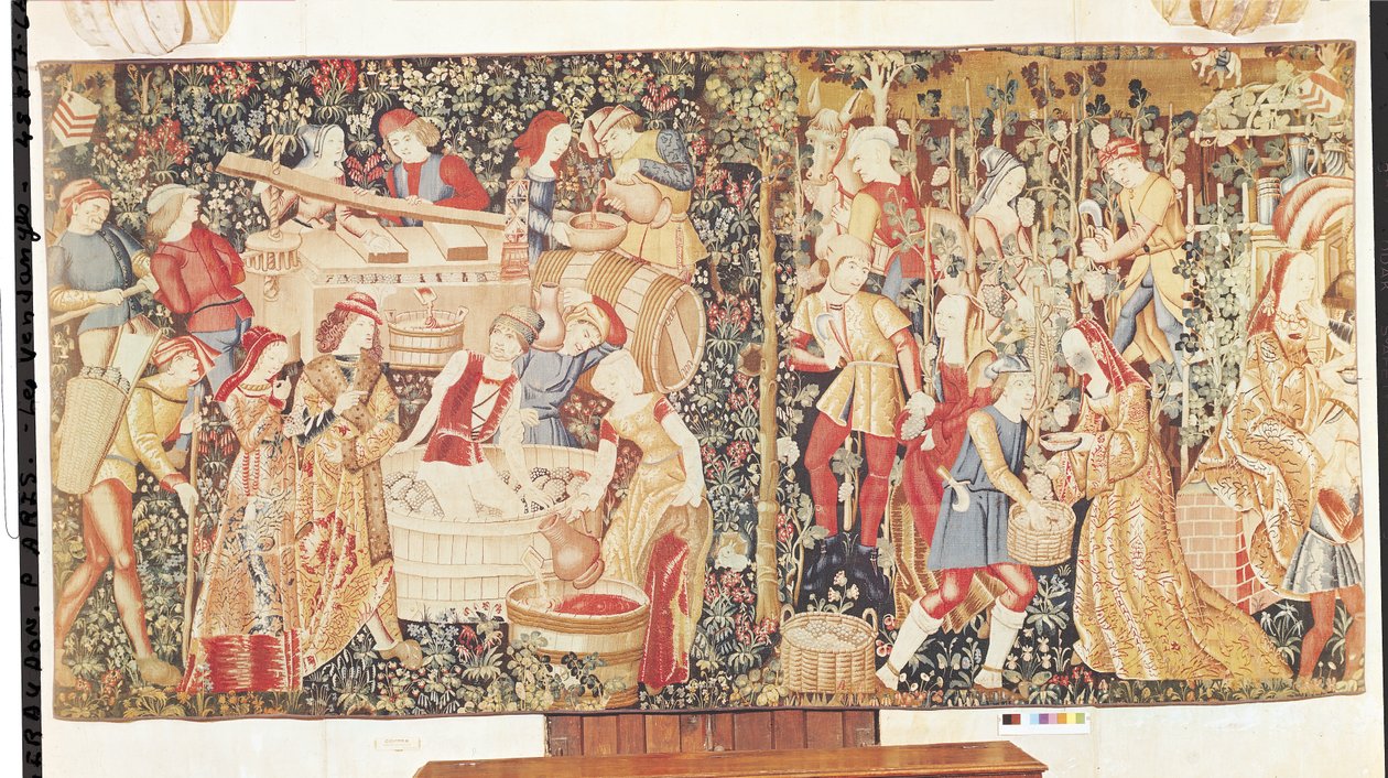 Sklizeň hroznů, z dílny na březích Loiry (podrobnosti viz 23083) od French School
