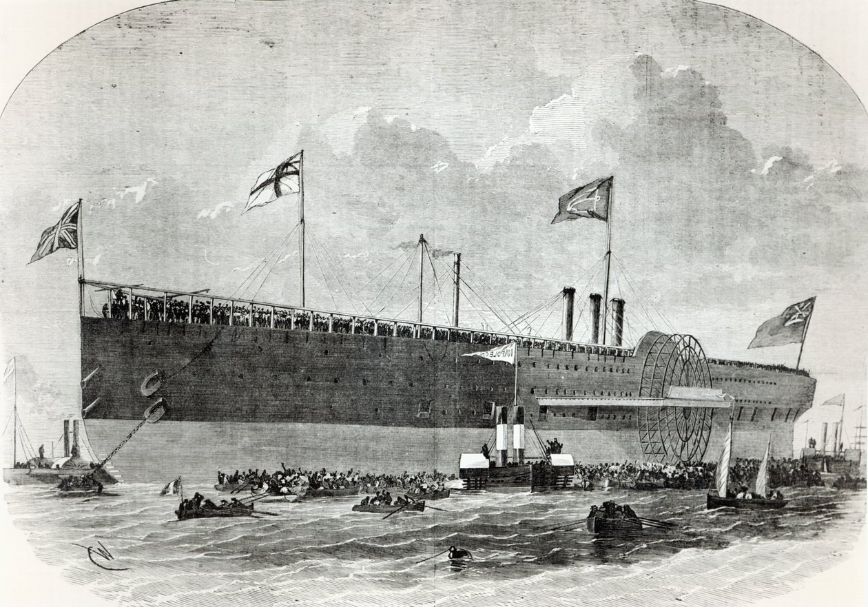 The Great Eastern, ilustrace z Le Nouvel Illustre, 1867 od French School