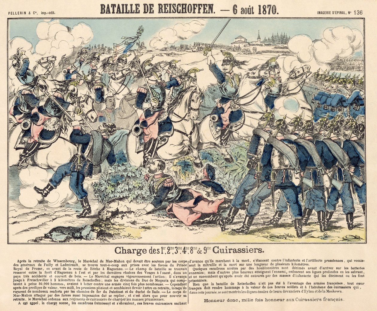 Heroic Charge of French Cavalry během bitvy u Reichshoffenu, 6. srpna 1870 od French School