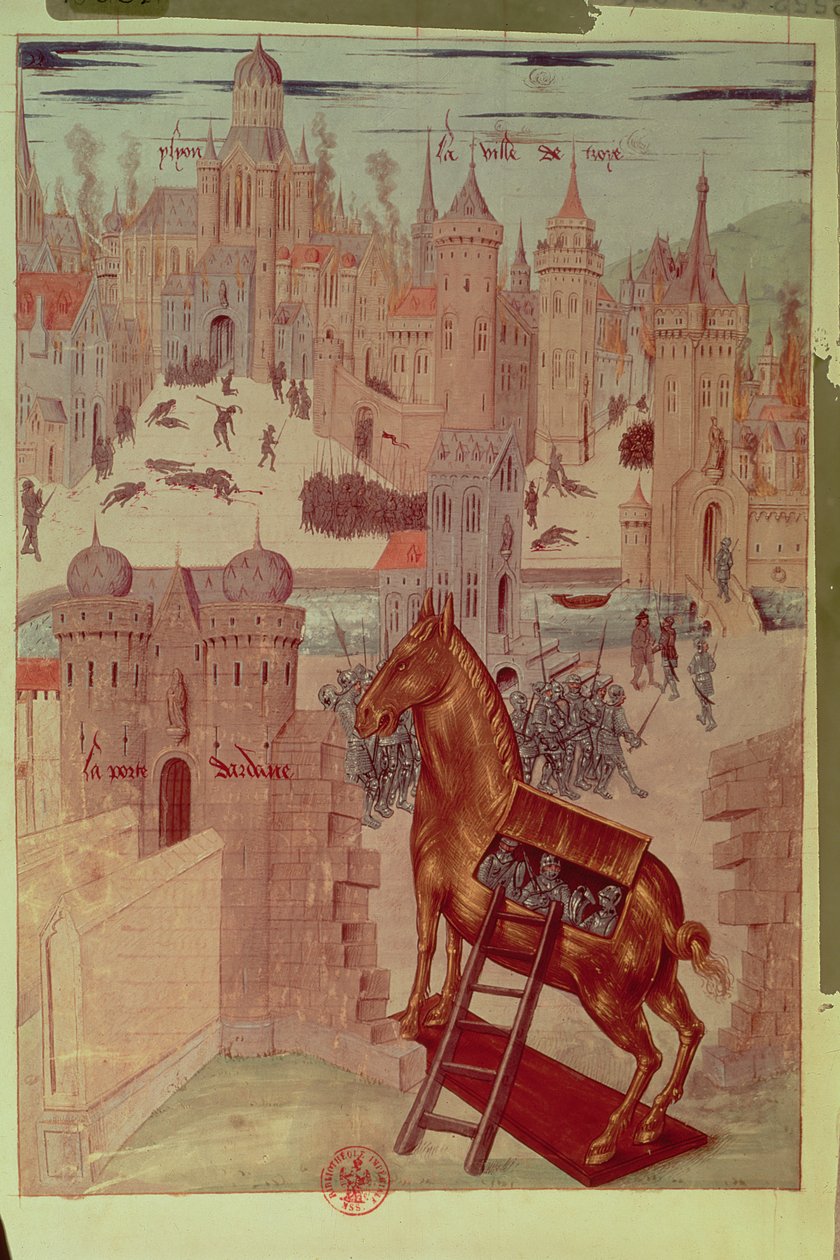 "Dějiny Tróje", Raoul Lefevre (tisk) od French School