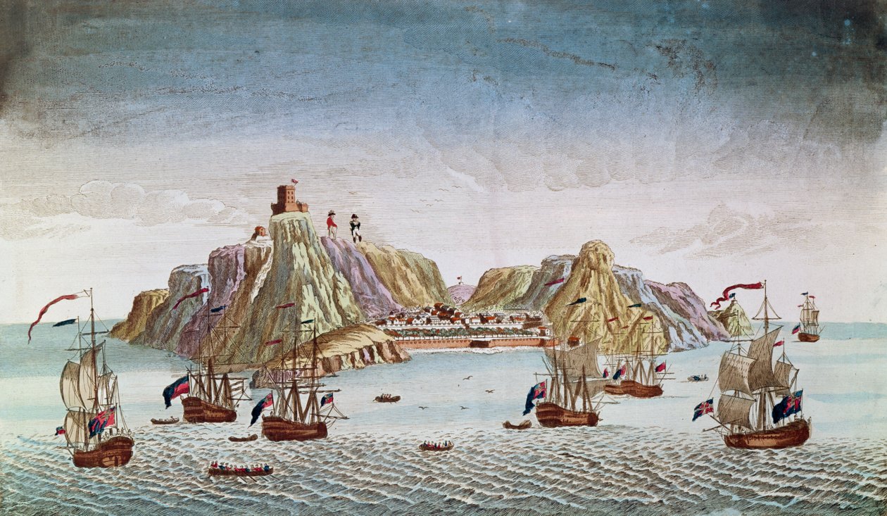 Ostrov svaté Heleny, místo exilu generála Napoleona Bonaparta (1769-1821) od French School