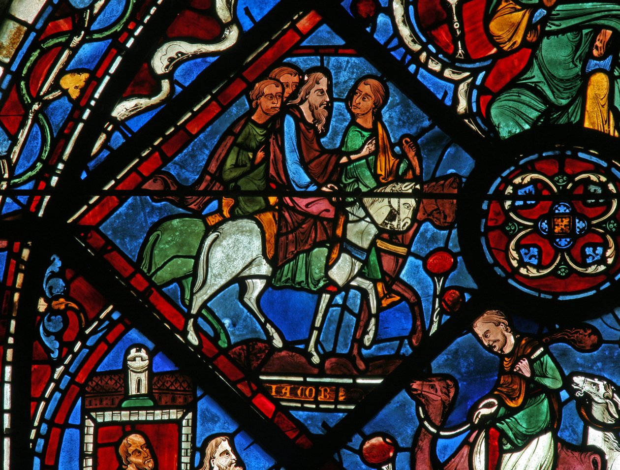 Okno Joseph: Jacob se vydává do Egypta (w41) od French School