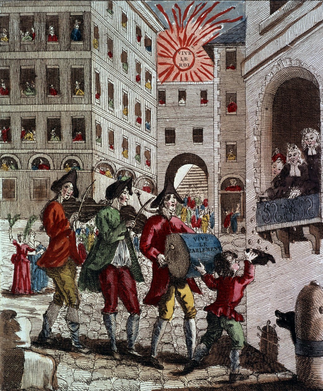Radost francouzského lidu, oslava krále a odvolání parlamentu v září 1788 od French School