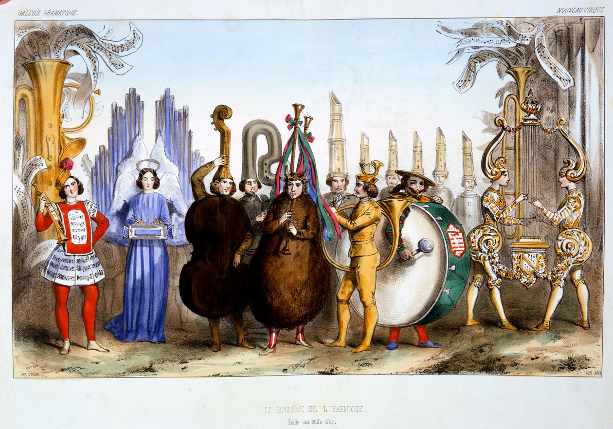Království harmonie, z Galerie Dramatique Costumes des Theatres de Paris od Dollet, Lacauchie & Lasalle, vydáno 1844 od French School