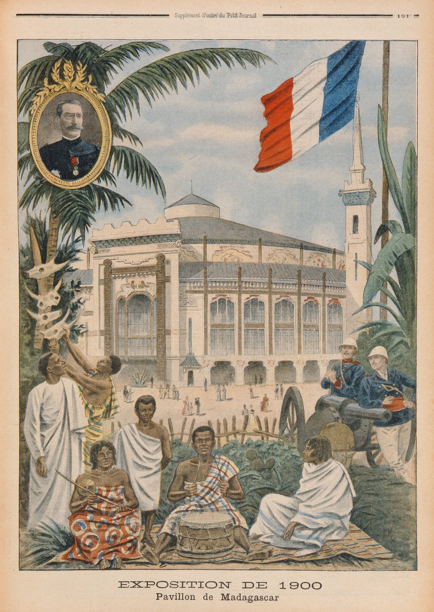 Malgašský pavilon na Světové výstavě v roce 1900, Paříž, ilustrace z 