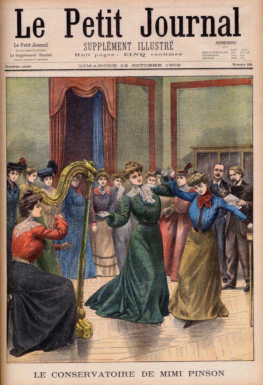 Hudební a taneční škola Mimi Pinson. Konzervatoř Mimi Pinson. Ilustrace pro Le petit Journal od French School