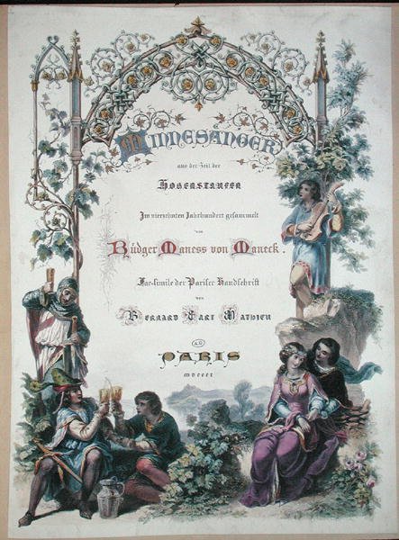 Minnesanger v době Hohenstaufen, faksimile pařížského rukopisu od French School