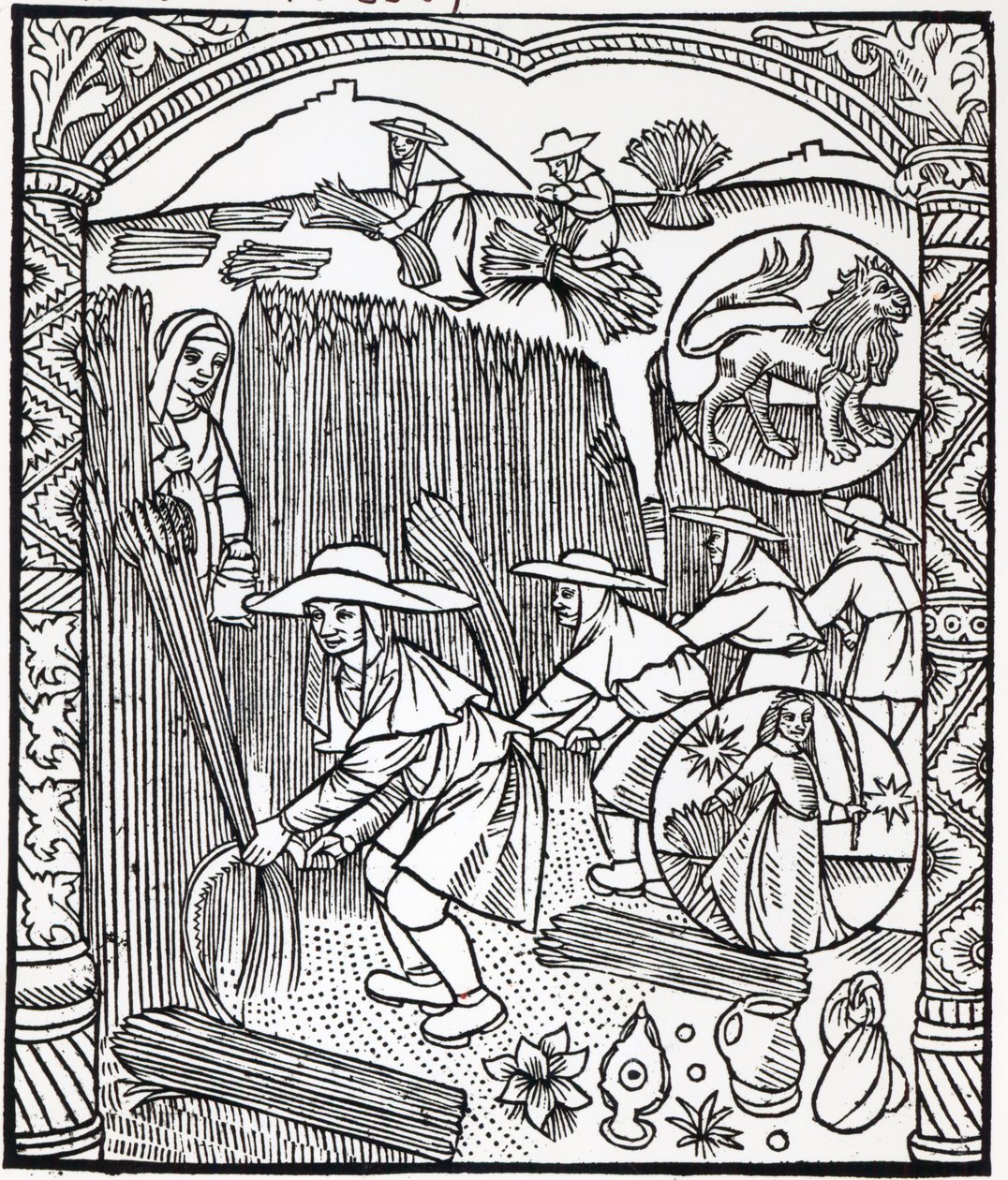 Měsíc srpen, z pastýřského kalendáře, 1496 od French School