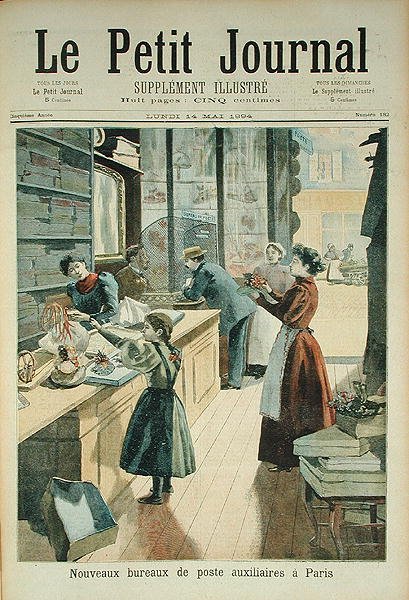 Nová pomocná pošta v Paříži, z Le Petit Journal, 18. května 1894 od French School