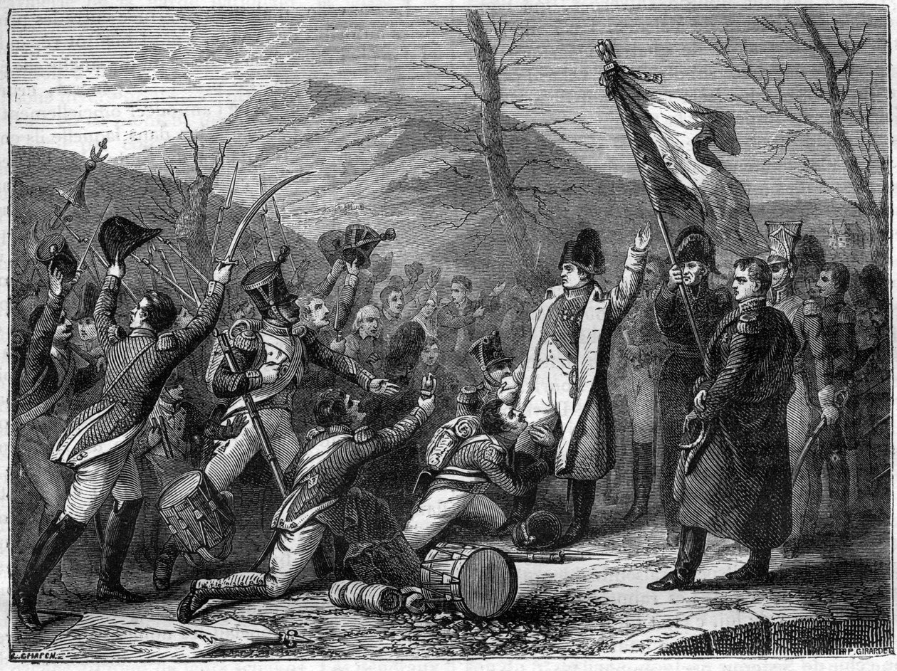 Sto dní – březen 1815: La Bedoyere se připojuje k Napoleonovi – Sto dní: Charles Angelique Francois Huchet de La Bedoyere (Labedoyere od French School