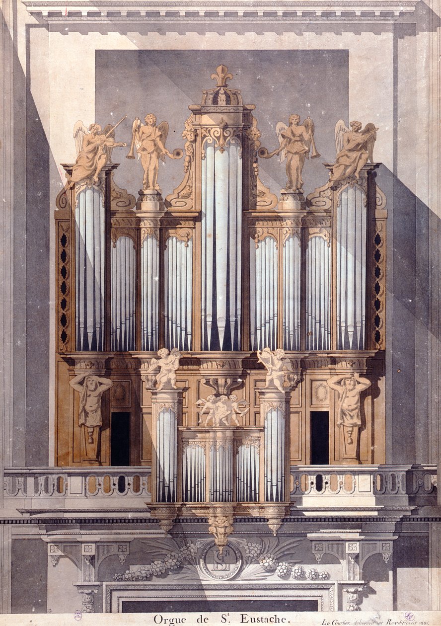 Varhany Saint-Eustache, 1801 (wc na papíře) od French School