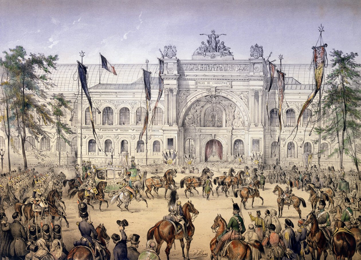 Palais de lIndustrie na výstavě Universelle v roce 1855 od French School