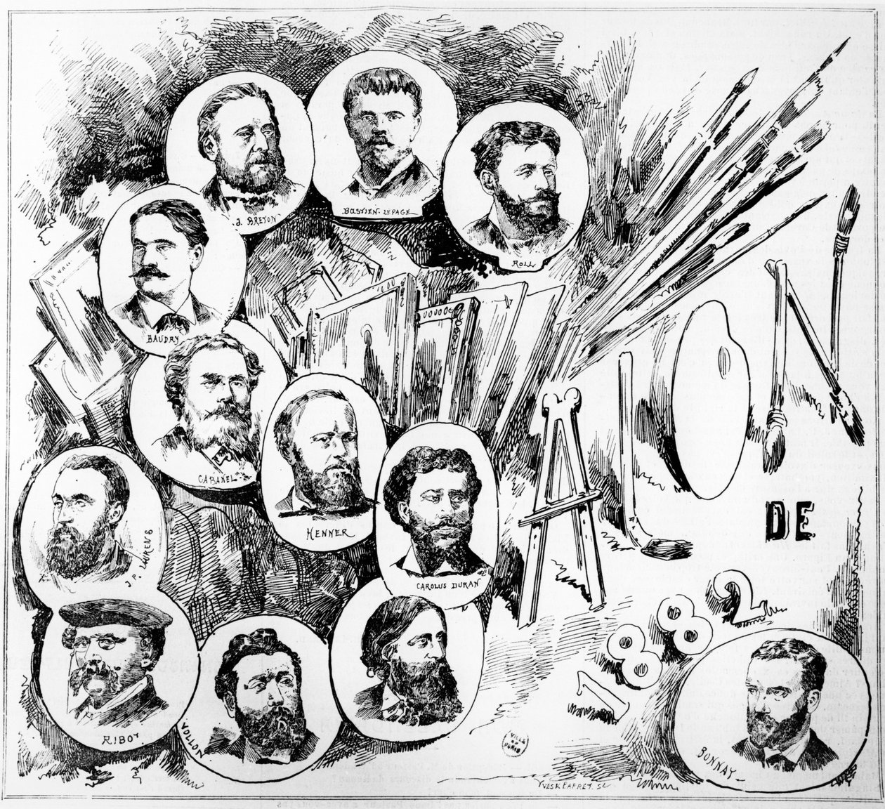 Pařížský salon z roku 1882 od French School