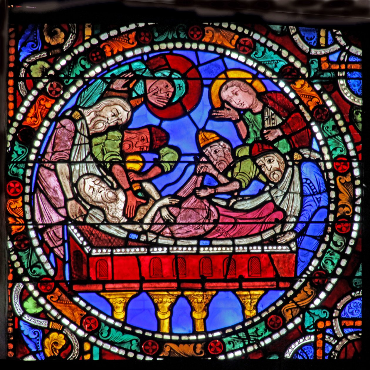 The Passion window: Pomazání Kristova těla (w51) od French School