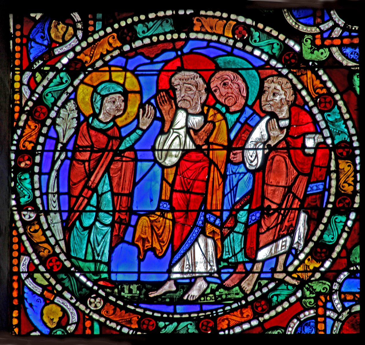 The Passion window: Resurrection: Mary Magdalene říká ostatním (w51) od French School