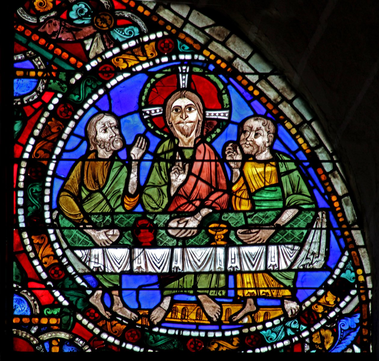 The Passion window: Cycle Resurrection - Emmaus - Večeře (w51) od French School