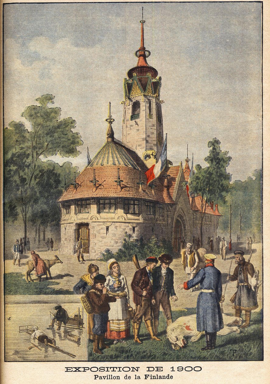 Finský pavilon na výstavě Universelle z roku 1900 v Paříži - ilustrace pro Le petit Journal, 21. října 1900. od French School