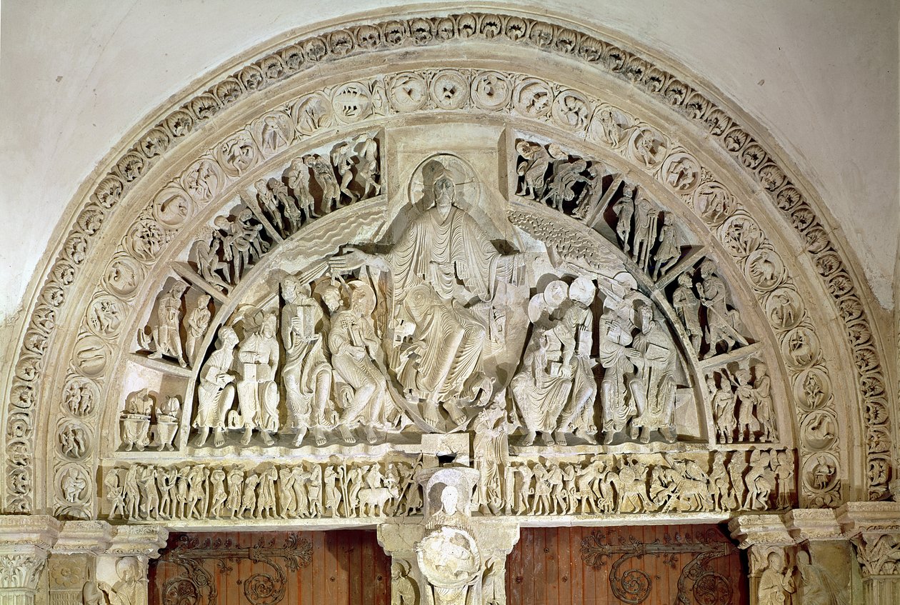 Letnice, z tympanonu centrálního portálu, kolem 1120 od French School
