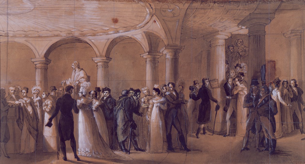 Peristyle v divadle Francais, c.1822 od French School
