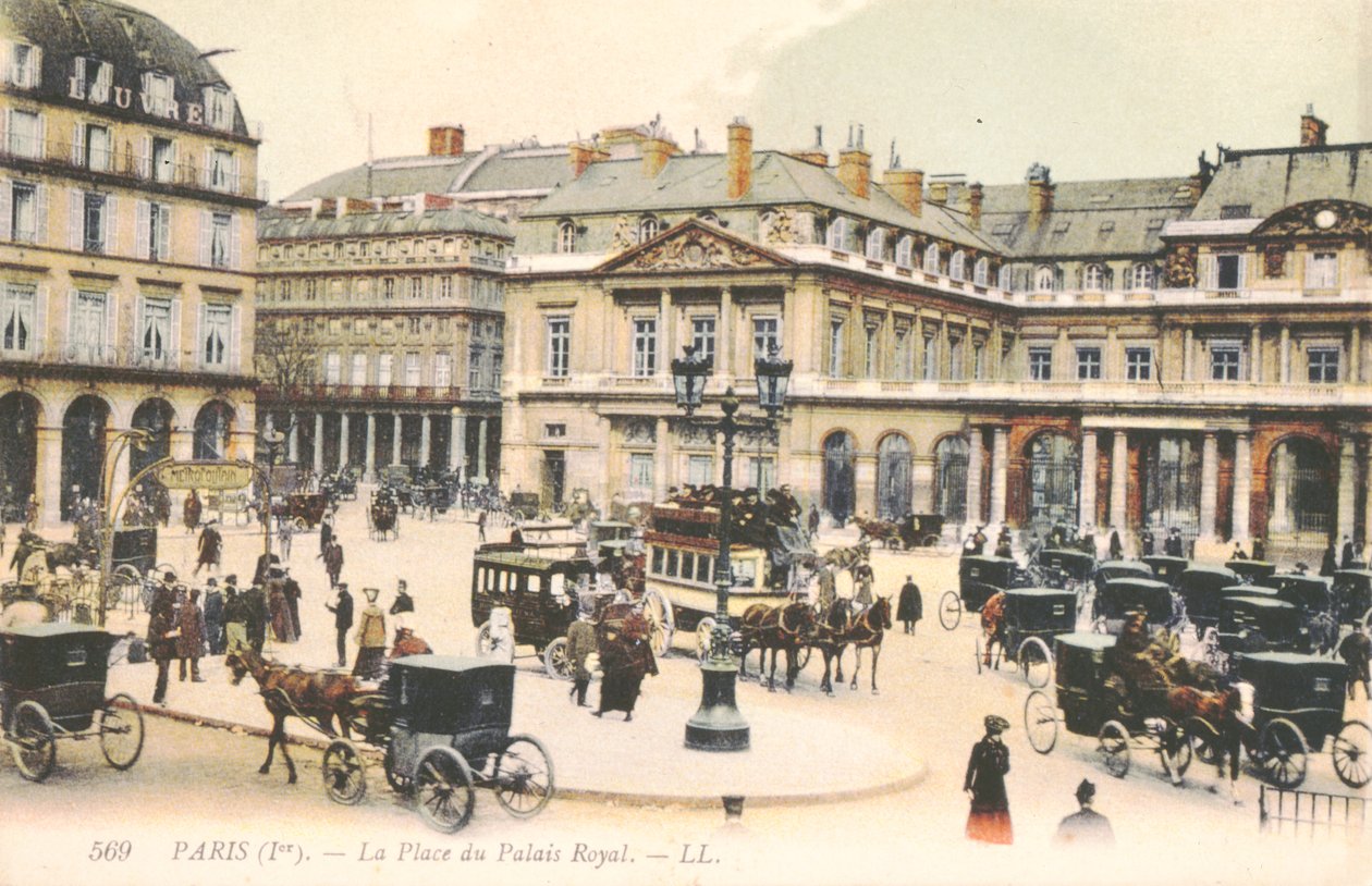 Náměstí Place du Palais Royal v Paříži, 1910 od French School