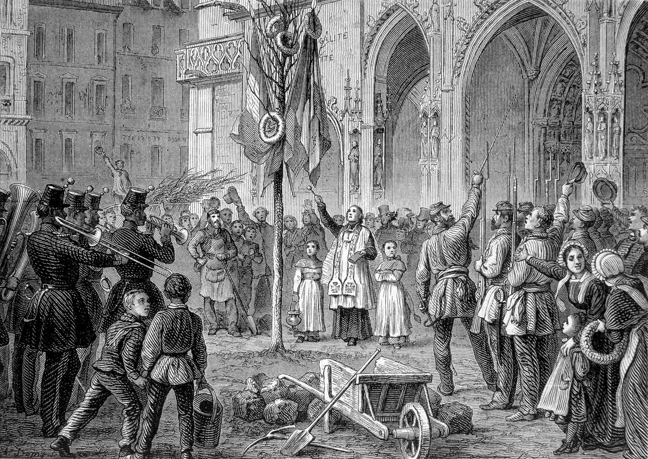 Plantáž stromu svobody během revoluce (Liberty pole) - Plantation d