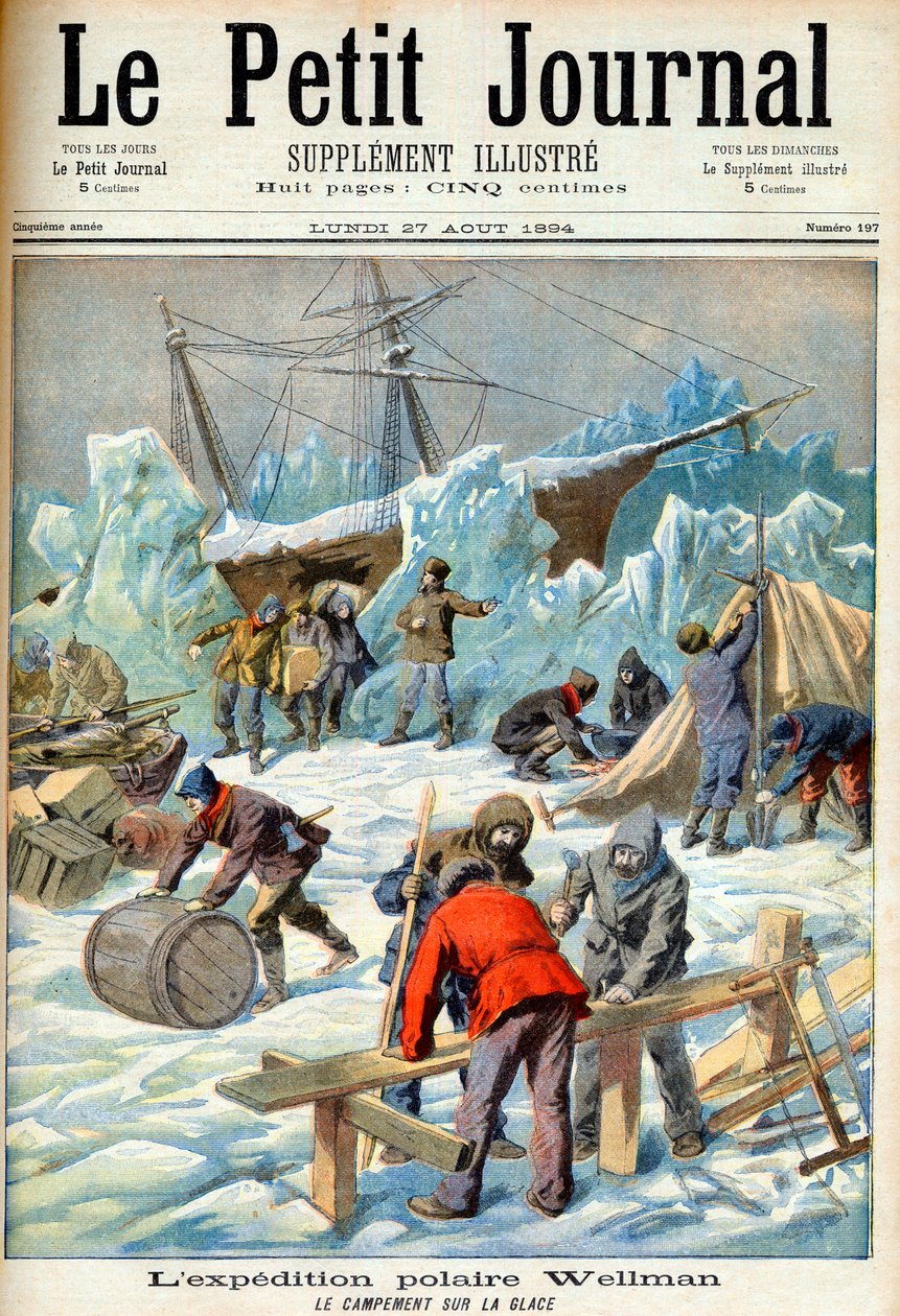 Polární expedice Waltera Wellmana (1858-1934) (severní pól, Arktida) Titulní strana novin „Le Petit Journal“ 27/08/1894 (rytina) od French School