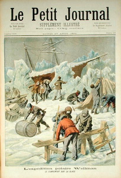 Polární expedice Waltera Wellmanna (1858-1934) z Le Petit Journal, 27. srpna 1894 od French School