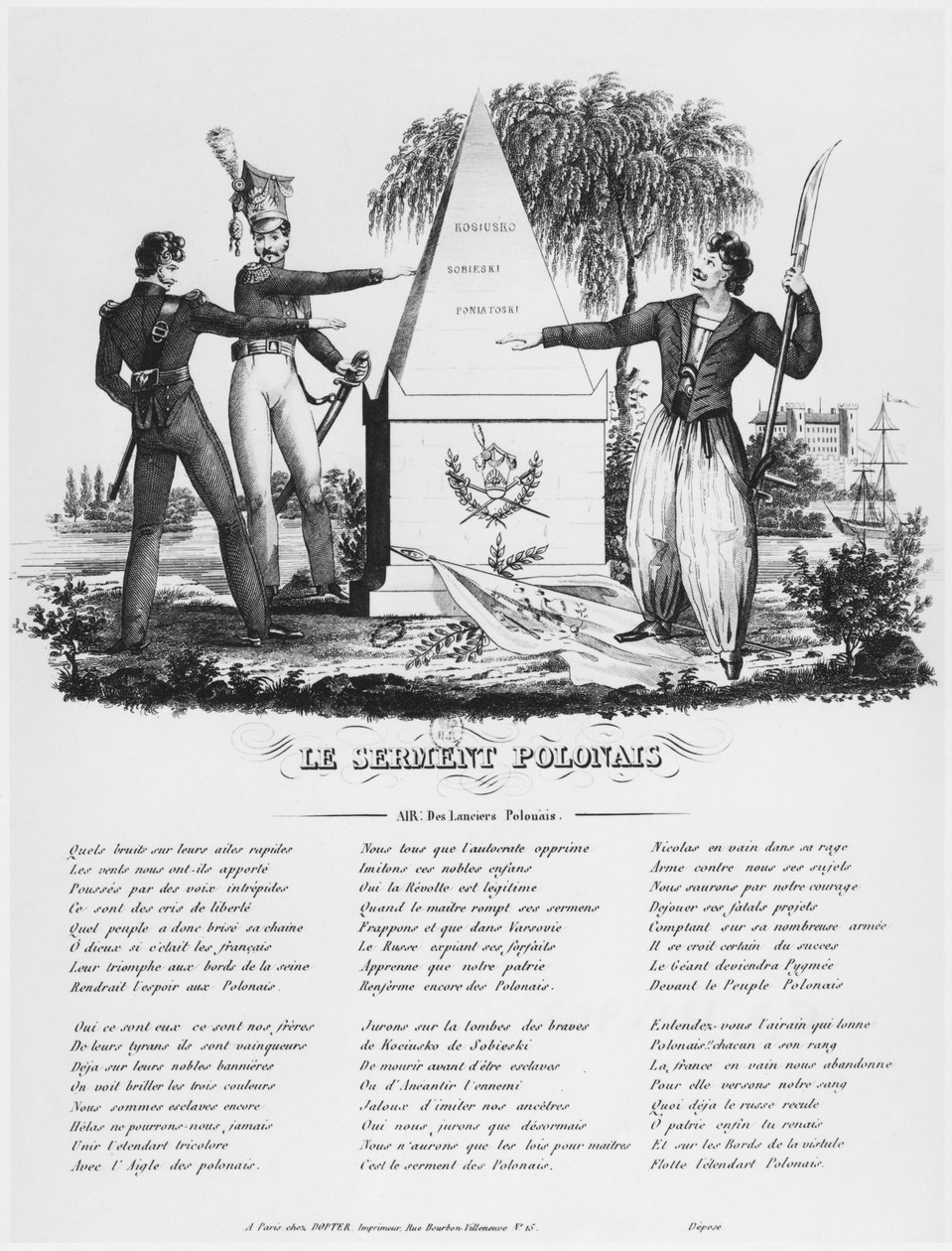 Polská přísaha, píseň polských kopiníků, cca 1830 od French School