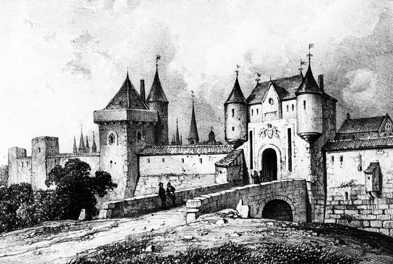 Porte Saint-Honoré, Paříž ve 13. století od French School