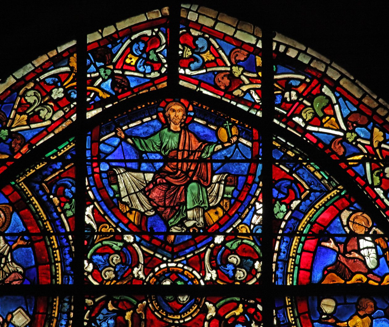 Okno Marnotratného syna: Kristus - Majestas Domini (w35) od French School