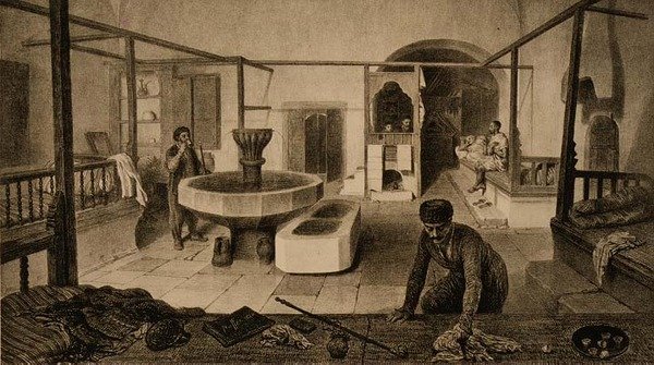 Odpočinková místnost tatarských lázní, hospoda. od Auguste Bry od French School